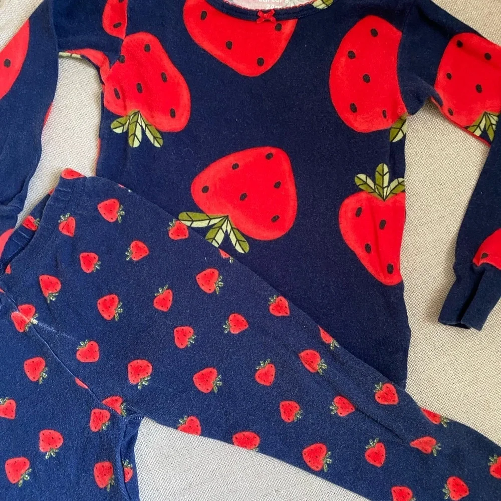 Carter's Navy and Red Strawberry cotton Pajama Set